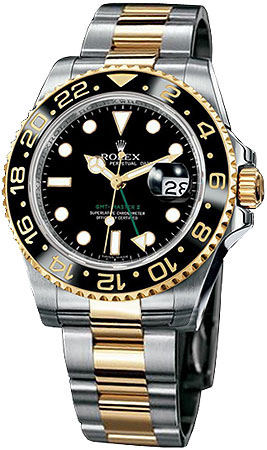 Rolex GMT Master II Series Mens Automatic 18kt Yellow Gold and Stainless Steel Wristwatch 116713-BSO Rolex GMT Master II Series Mens Automatic 18kt Yellow Gold and Stainless Steel Wristwatch 116713-BSO