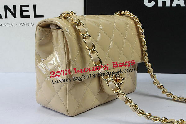 Chanel Classic MINI Flap Bag Apricot Original Patent Leather CF1115 Gold Chanel Classic MINI Flap Bag Apricot Original Patent Leather CF1115 Gold