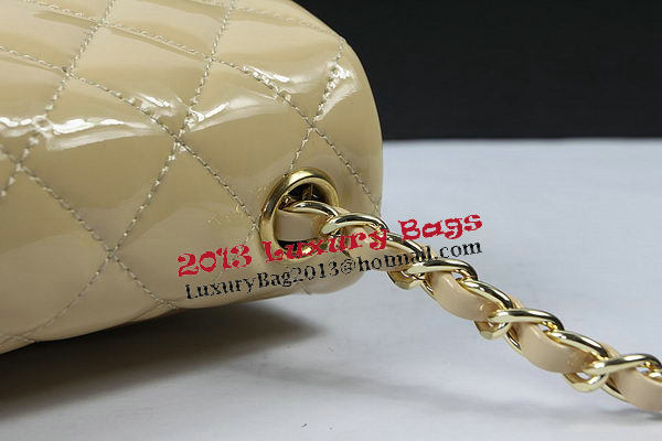 Chanel Classic MINI Flap Bag Apricot Original Patent Leather CF1115 Gold Chanel Classic MINI Flap Bag Apricot Original Patent Leather CF1115 Gold