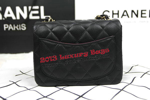 Chanel Classic MINI Flap Bag CF1115 Black Cannage Pattern Gold Chanel Classic MINI Flap Bag CF1115 Black Cannage Pattern Gold