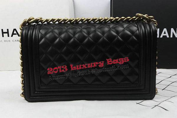 Boy Chanel Flap Shoulder Bags Black Original Sheepskin A67025 Gold Boy Chanel Flap Shoulder Bags Black Original Sheepskin A67025 Gold
