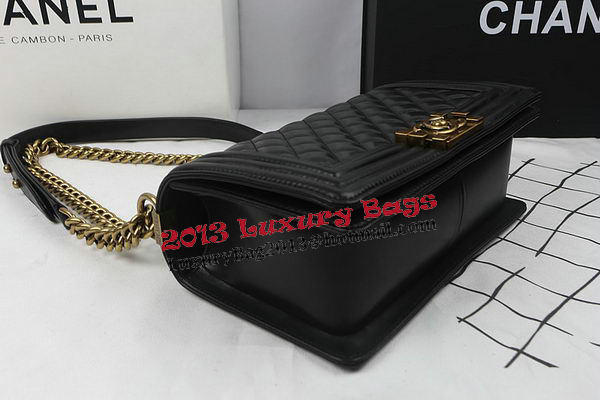 Boy Chanel Flap Shoulder Bags Black Original Sheepskin A67025 Gold Boy Chanel Flap Shoulder Bags Black Original Sheepskin A67025 Gold