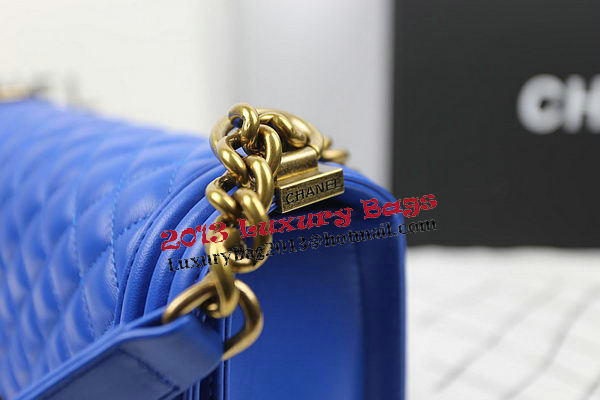 Boy Chanel Flap Shoulder Bags Blue Original Sheepskin A67025 Gold Boy Chanel Flap Shoulder Bags Blue Original Sheepskin A67025 Gold