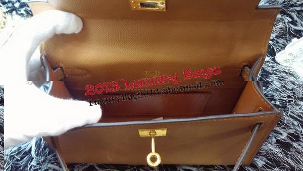 Hermes MINI Kelly 22cm Tote Bag Calf Leather K011 Wheat