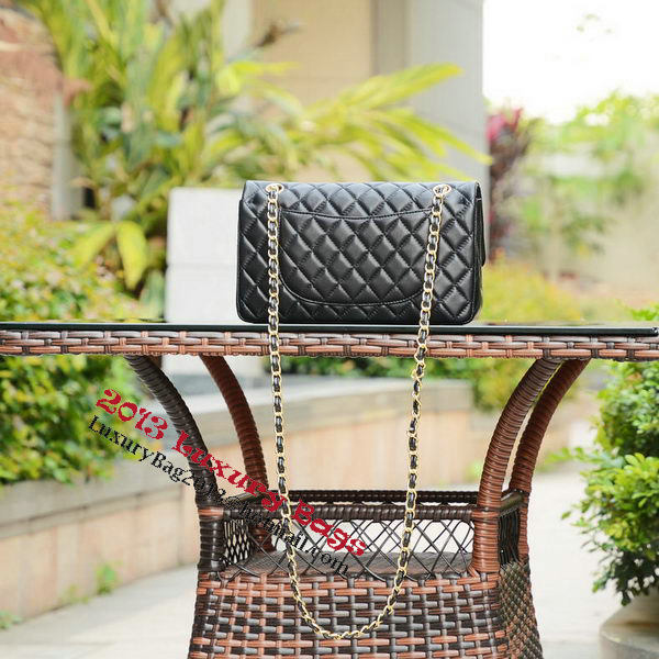 Chanel 2.55 Series Flap Bag Black Sheepskin Leather A37586 Gold Chanel 2.55 Series Flap Bag Black Sheepskin Leather A37586 Gold