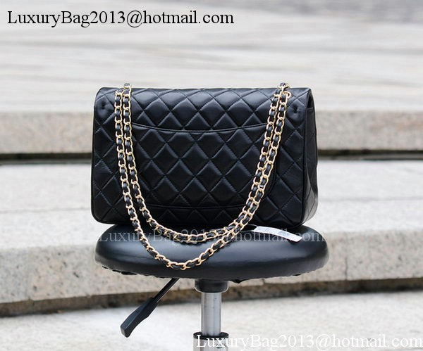 Chanel Jumbo Classic Black Sheepskin Flap Bag A58600 Gold Chanel Jumbo Classic Black Sheepskin Flap Bag A58600 Gold