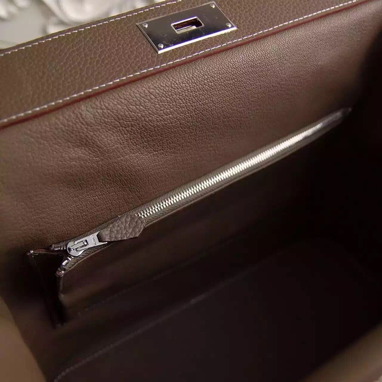 Hermes Original Leather Toolbox Handbag 5689 Brown Hermes Original Leather Toolbox Handbag 5689 Brown