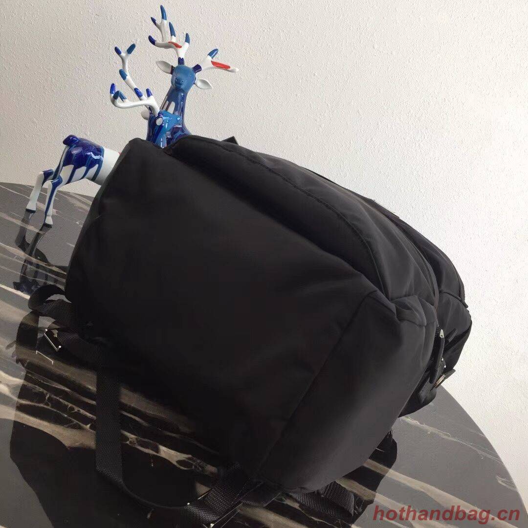 Prada Printed technical fabric backpack 2VZ025 black Prada Printed technical fabric backpack 2VZ025 black