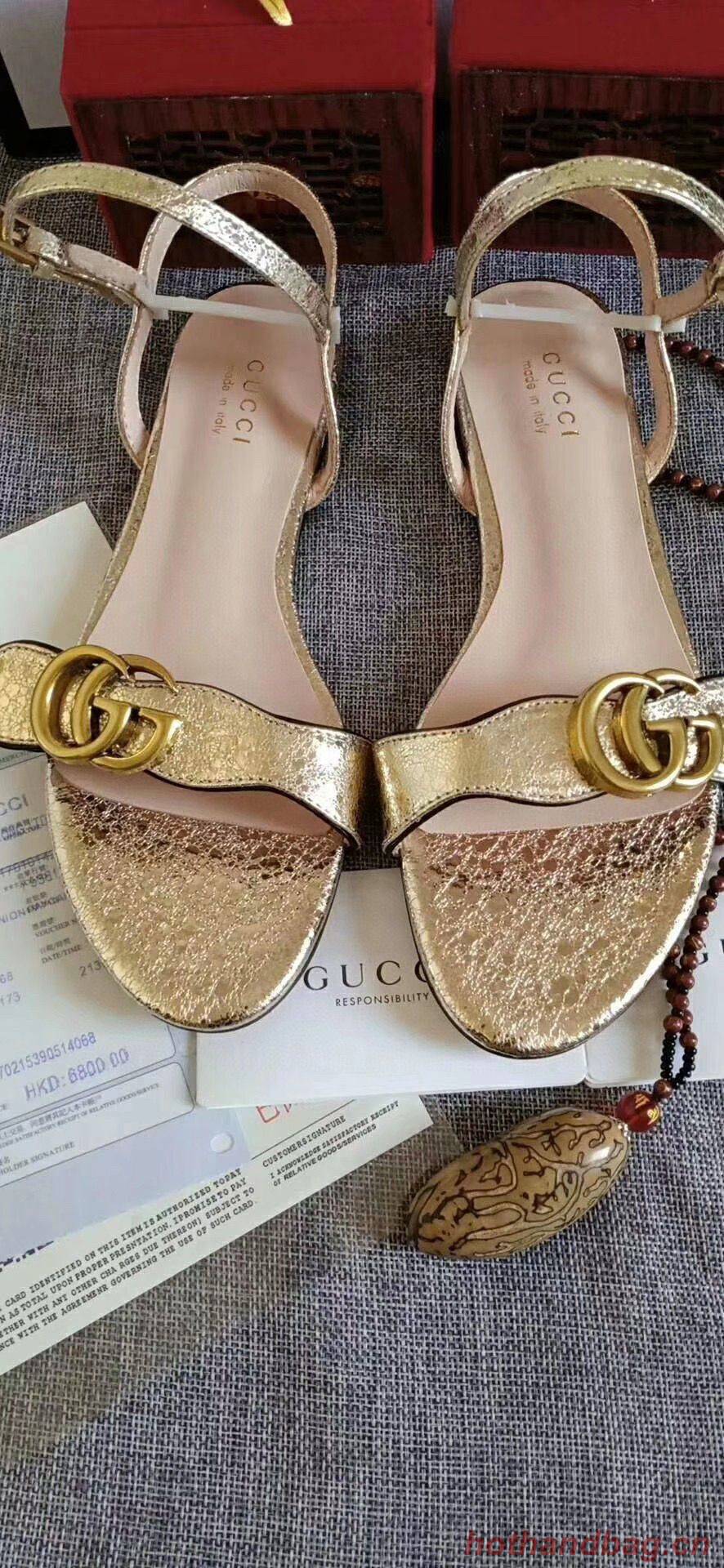 Gucci Sandals Shoes 1CM 7CM 10CM Heels GG6326 Gold Gucci Sandals Shoes 1CM 7CM 10CM Heels GG6326 Gold