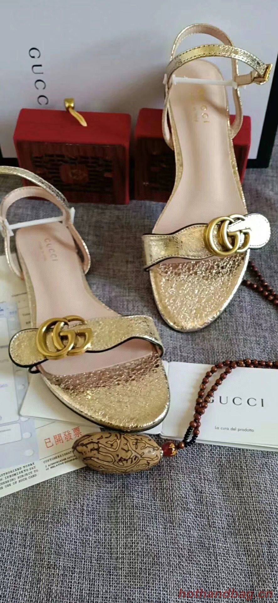 Gucci Sandals Shoes 1CM 7CM 10CM Heels GG6326 Gold Gucci Sandals Shoes 1CM 7CM 10CM Heels GG6326 Gold