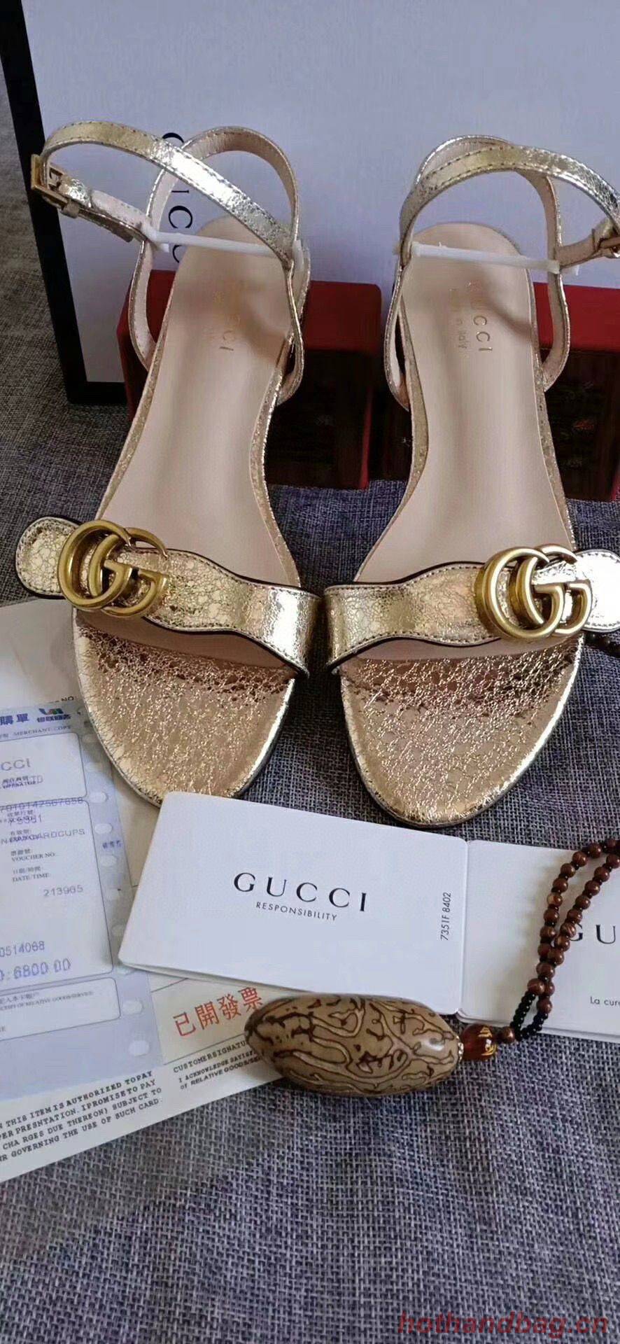Gucci Sandals Shoes 1CM 7CM 10CM Heels GG6326 Gold Gucci Sandals Shoes 1CM 7CM 10CM Heels GG6326 Gold