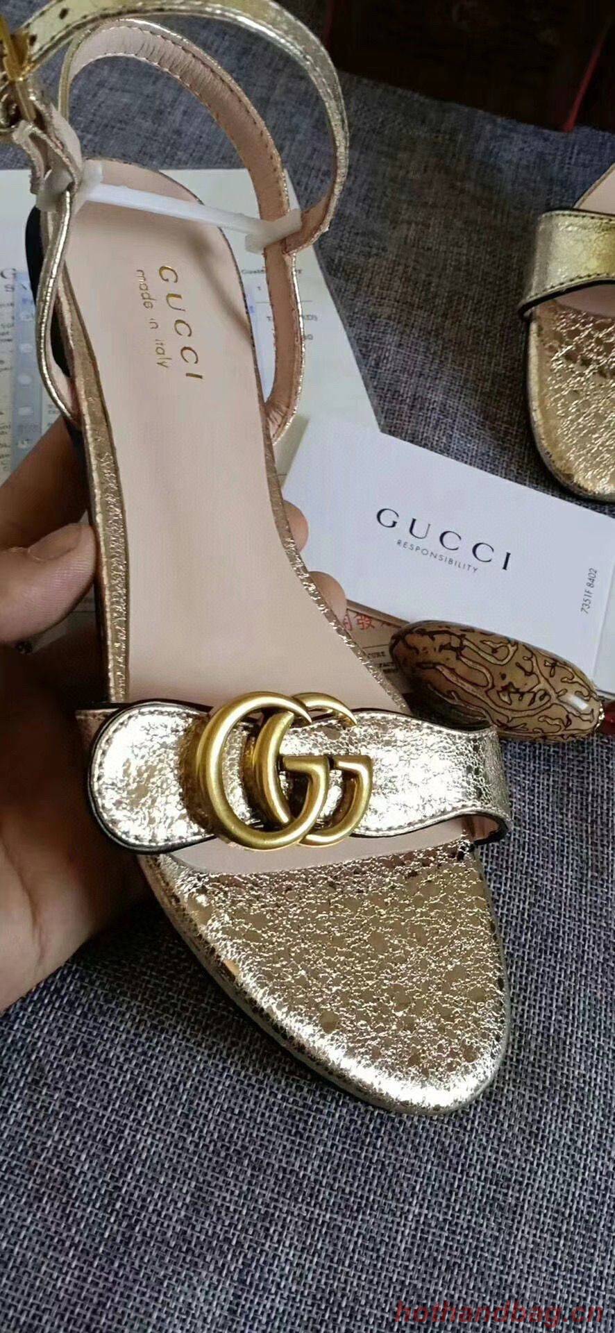 Gucci Sandals Shoes 1CM 7CM 10CM Heels GG6326 Gold Gucci Sandals Shoes 1CM 7CM 10CM Heels GG6326 Gold