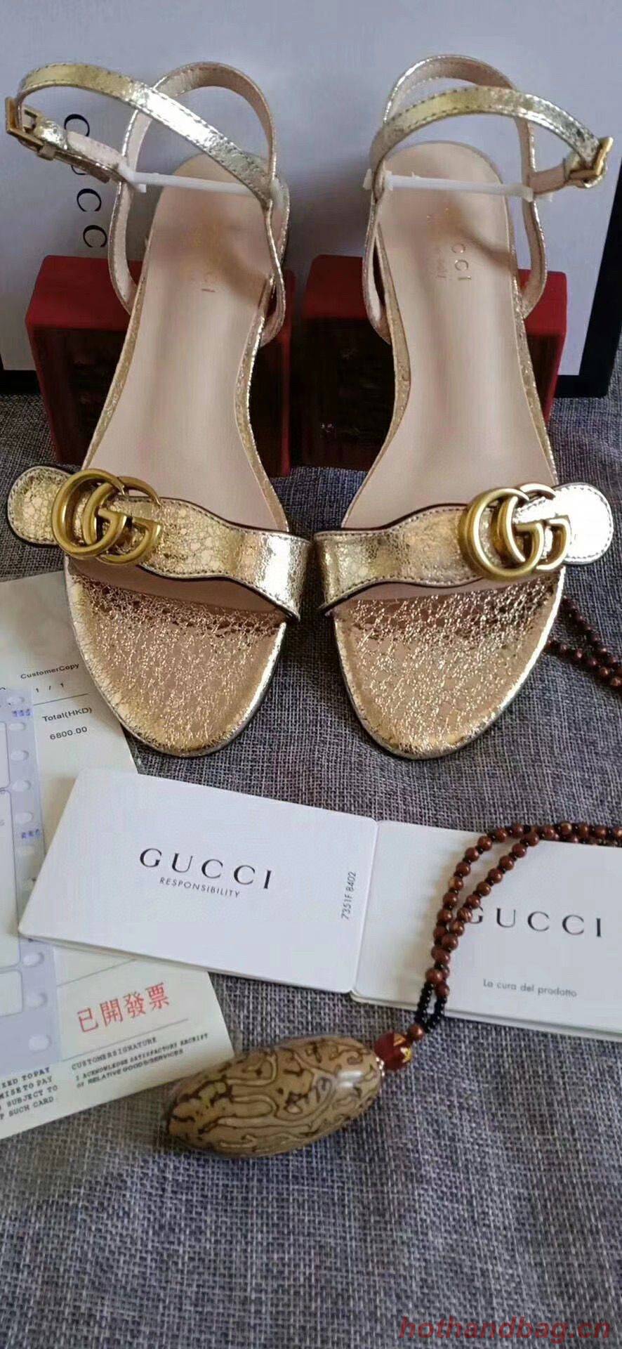 Gucci Sandals Shoes 1CM 7CM 10CM Heels GG6326 Gold Gucci Sandals Shoes 1CM 7CM 10CM Heels GG6326 Gold