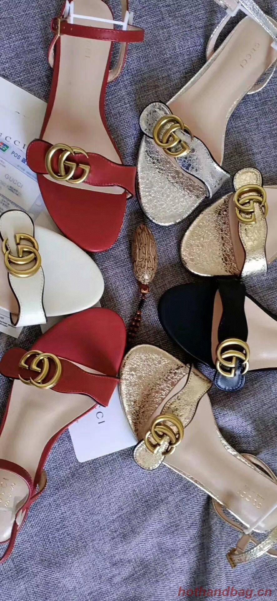 Gucci Sandals Shoes 1CM 7CM 10CM Heels GG6326 Gold Gucci Sandals Shoes 1CM 7CM 10CM Heels GG6326 Gold