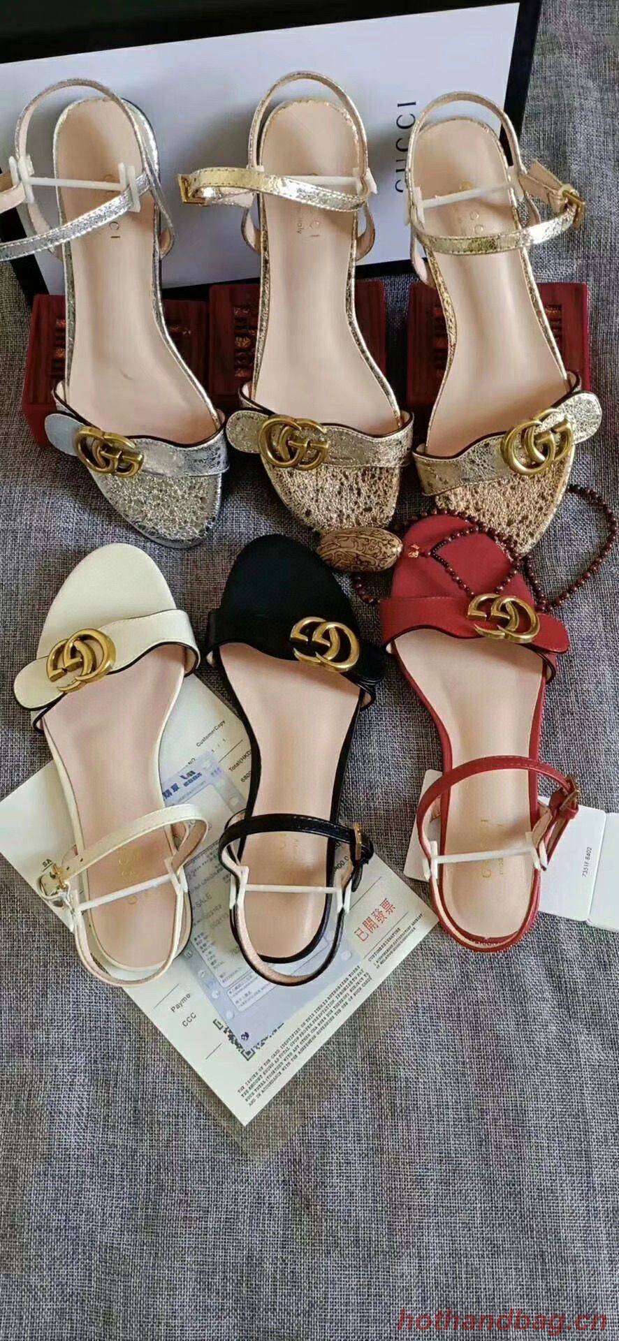 Gucci Sandals Shoes 1CM 7CM 10CM Heels GG6326 Gold Gucci Sandals Shoes 1CM 7CM 10CM Heels GG6326 Gold
