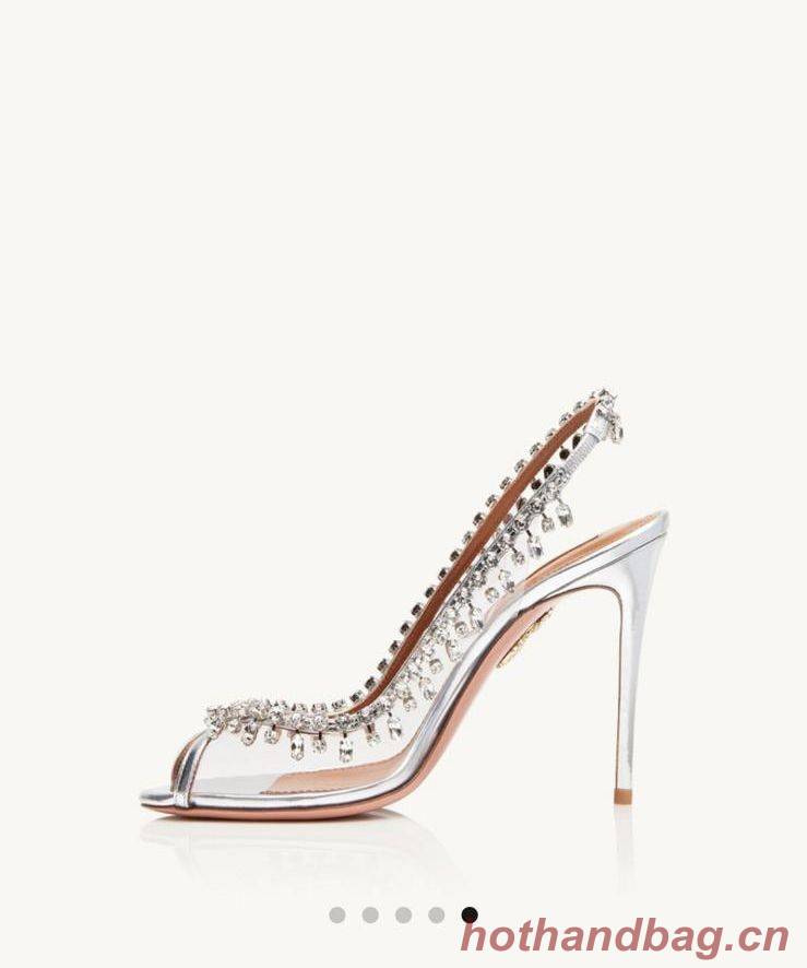 Aquazzura Temptation Crystal Sandal Shoes A105 White Aquazzura Temptation Crystal Sandal Shoes A105 White