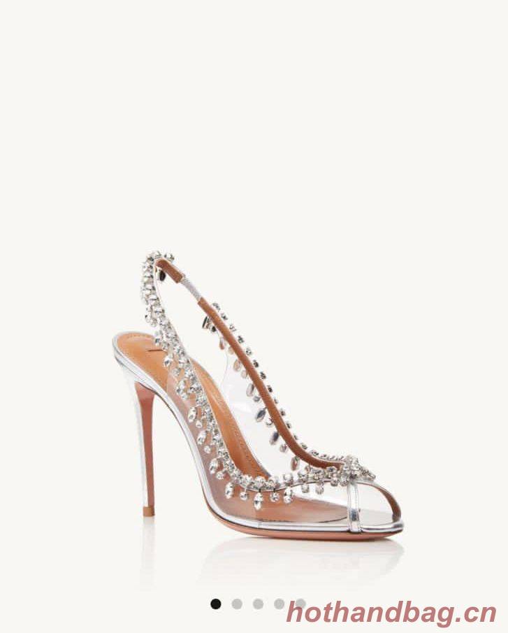 Aquazzura Temptation Crystal Sandal Shoes A105 White Aquazzura Temptation Crystal Sandal Shoes A105 White