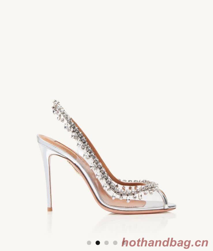Aquazzura Temptation Crystal Sandal Shoes A105 White Aquazzura Temptation Crystal Sandal Shoes A105 White