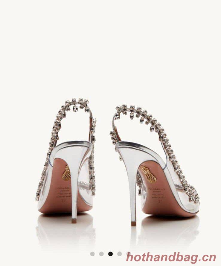 Aquazzura Temptation Crystal Sandal Shoes A105 White Aquazzura Temptation Crystal Sandal Shoes A105 White