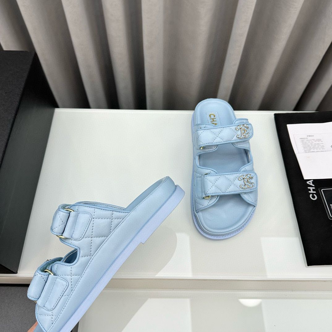 Hermes Original Leather Slipper Shoes HM30212 Light Blue Hermes Original Leather Slipper Shoes HM30212 Light Blue