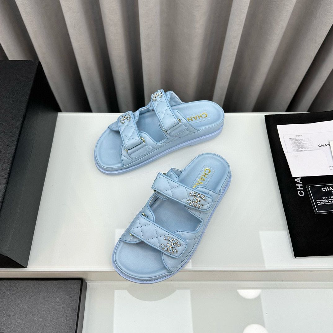 Hermes Original Leather Slipper Shoes HM30212 Light Blue Hermes Original Leather Slipper Shoes HM30212 Light Blue