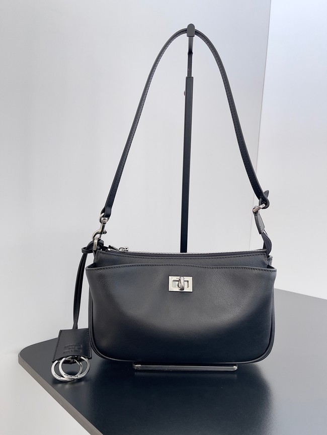 Balenciaga Rodeo Mini Handbag smooth calfskin 795455 black&Silver