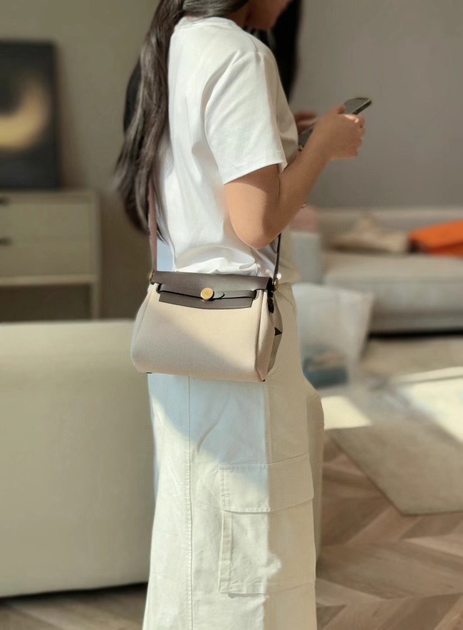 Hermes mini Herbag 20CM Original Canvas Leather & Calfskin 48888-6