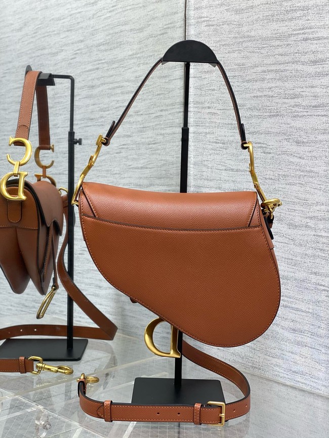Dior Saddle Bag with Strap Golden Saddle Grained Calfskin M0455CBAA