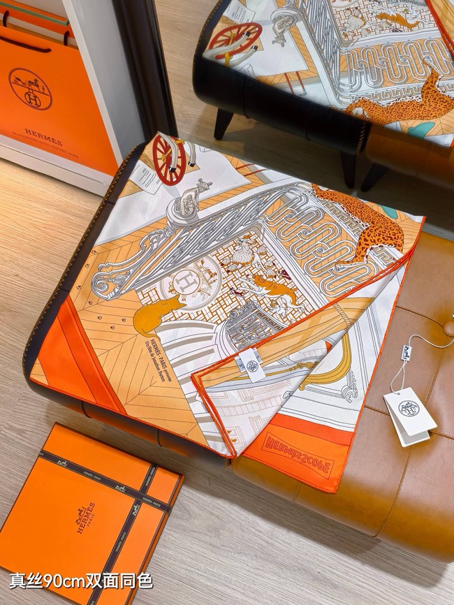 Hermes 90 Square Scarf Silk Twill KY162