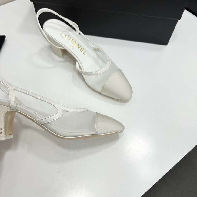 Chanel Slingbacks Mesh & Grosgrain Heel Height 65mm G31318-1