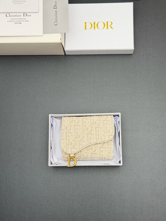 Dior Saddle Bloom Card Holder S5652 Beige