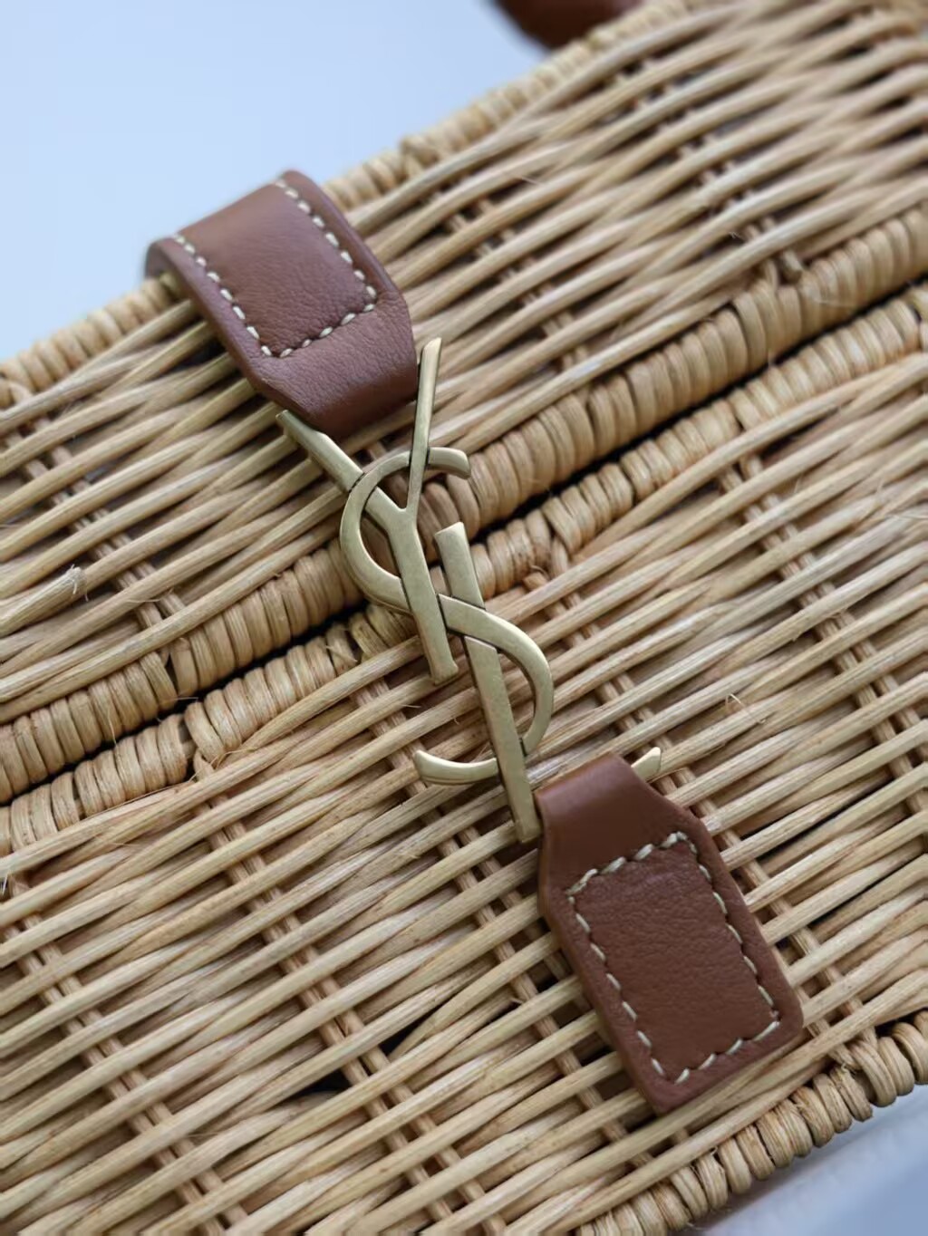 Yves Saint Laurent Rattan Woven Bag Y53021 Brown Yves Saint Laurent Rattan Woven Bag Y53021 Brown