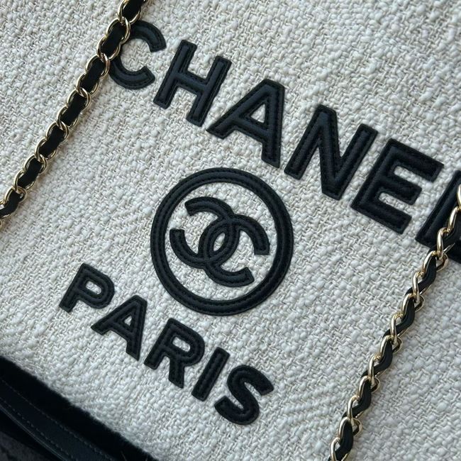 CHANEL Shopping Bag AS3251 white&black