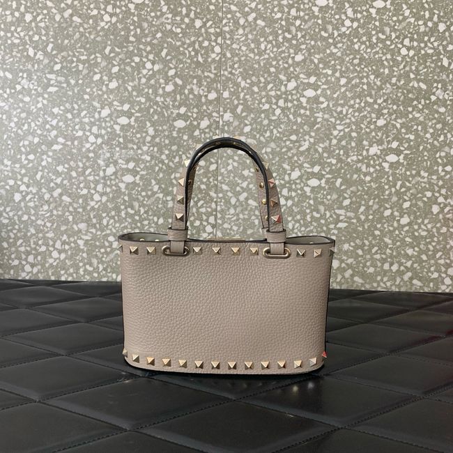 VALENTINO ROCKSTUD mini grained calfskin bag SHI16 gray