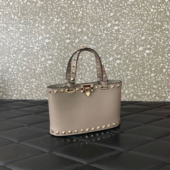 VALENTINO ROCKSTUD mini grained calfskin bag SHI16 gray