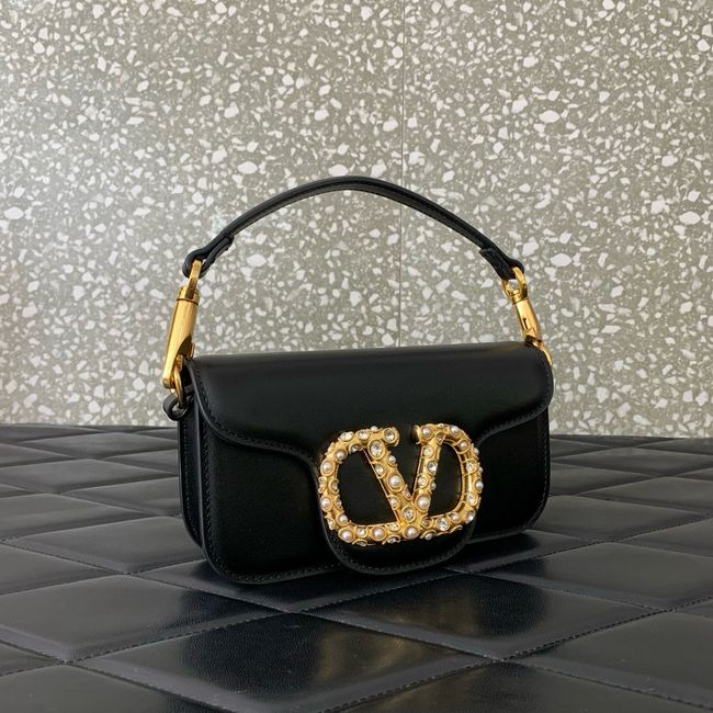 VALENTINO LOCO VLOGO SIGNATURE Small Leather bag WB0K53 BLACK