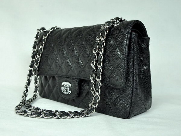 Chanel 2.55 Quilted Flap Bag 1112 Black with Silver Hardware Chanel 2.55 Quilted Flap Bag 1112 Black with Silver Hardware
